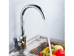 Is the kitchen faucet properly installed with a single handle? Would it be better to have a double handle?