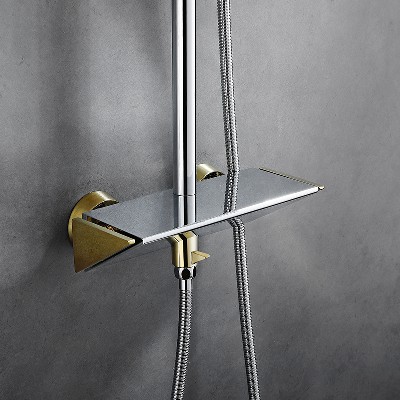 3723 Shower Chrome+Gold